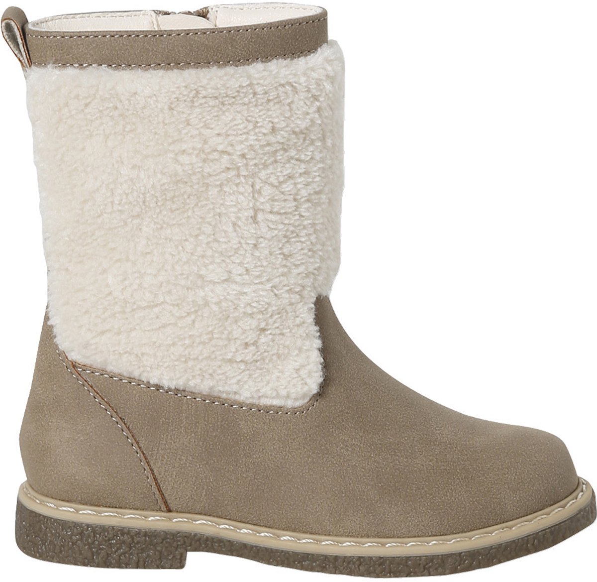 Vertbaudet Gevoerde laarzen met rits voor meisjes uit de kleutercollectie Taupe