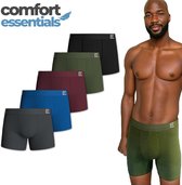 Comfort Essentials Boxershort Heren -Donker Assorti XL - 5 Pack - Boxershorts Heren - Lange Pijp