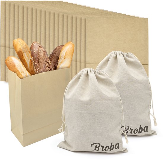 AIEVE Lot De 2 Sacs à Pain Pour Pain Fait Maison, Sacs à Pain Réutilisables En Lin Pour Le Stockage Du Pain Au Levain, 45,7 X 35,6 Cm