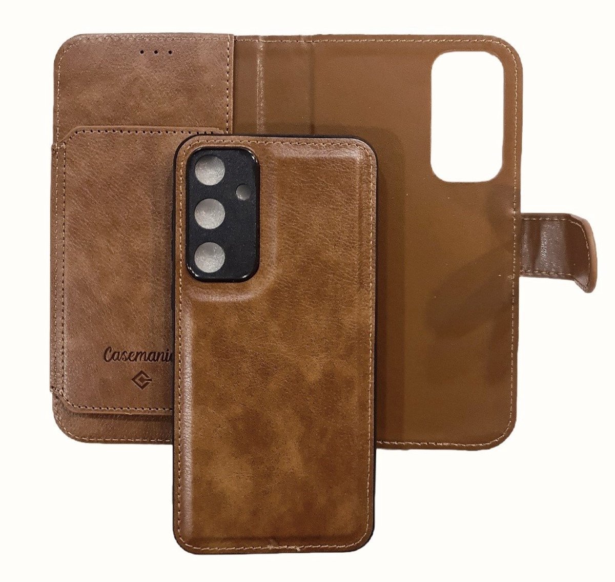 Casemania-Bookcase-Geschikt voor Samsung Galaxy S24/S25 - 2in1 - Bruin