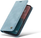 Casemania Hoesje Geschikt voor Apple iPhone 17 Pro Max - Aqua Blue - Dunne Bookcase met Pasjeshouder - Slim Wallet Case - Licht Blauw