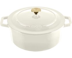 MOA Gietijzeren Braadpan - 7,2L Stoofpot - Voor Alle Warmtebronnen incl. Inductie - Met Deksel - Ø…