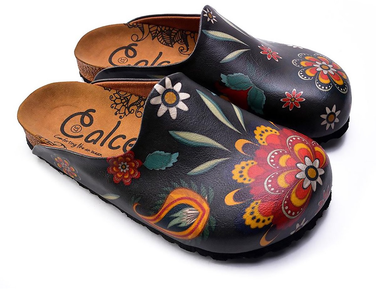 GOBY Folk Garden Clogs – Handmade – Vegan Leer – Dames – Maat 41