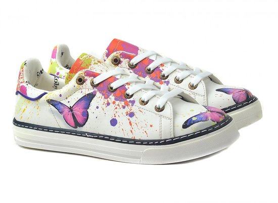 GOBY - Butterfly Peinture - Baskets pour femmes - Chaussures pour femmes - Haute qualité - Fait main - Taille 38