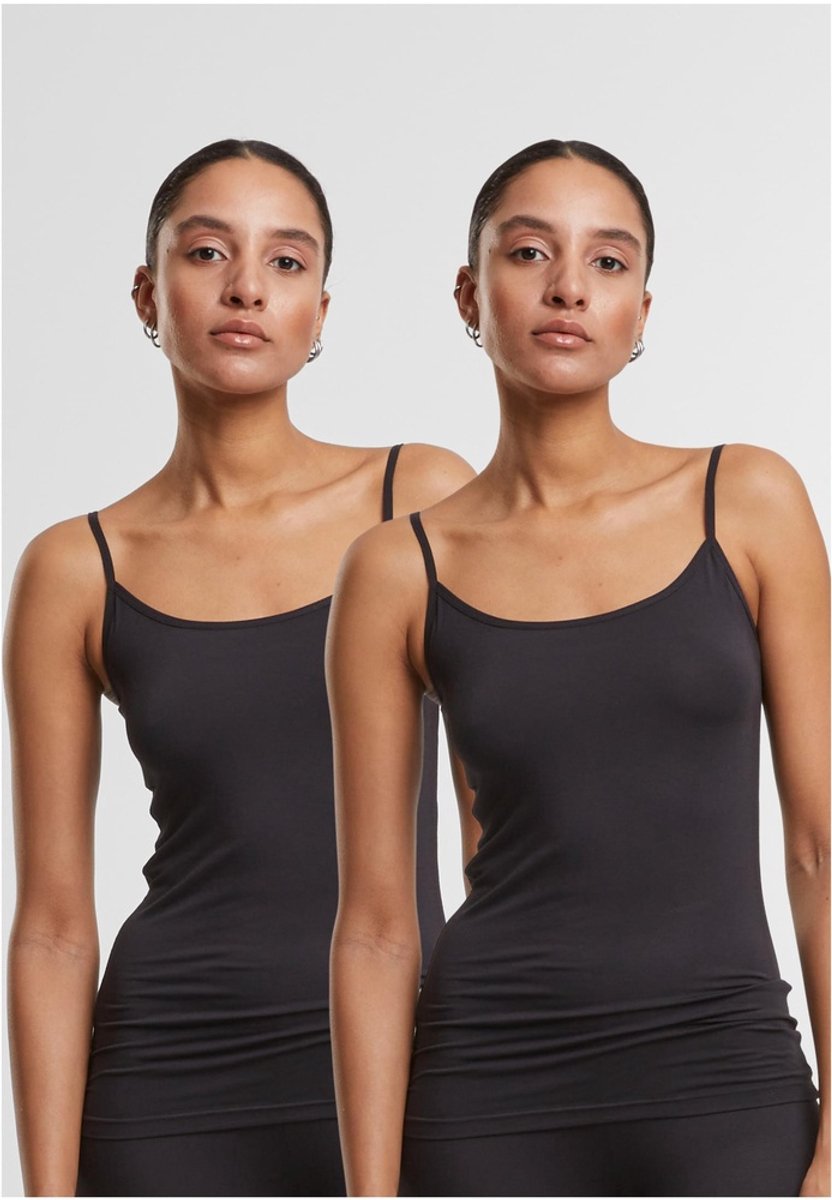 Urban Classics Bamboo 2-Pack Tanktop XS Zwart