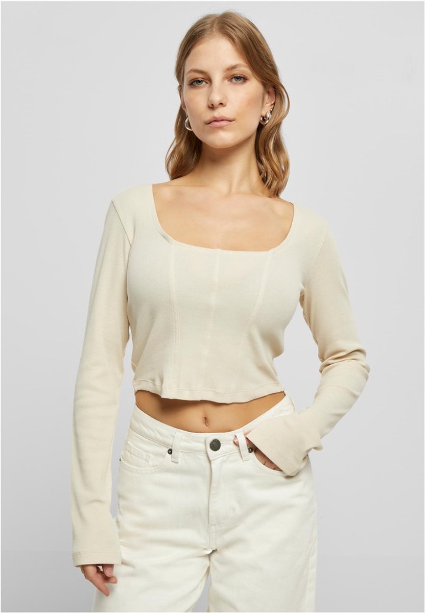 Urban Classics Short Rib Corsage Longsleeve top 3XL Groen