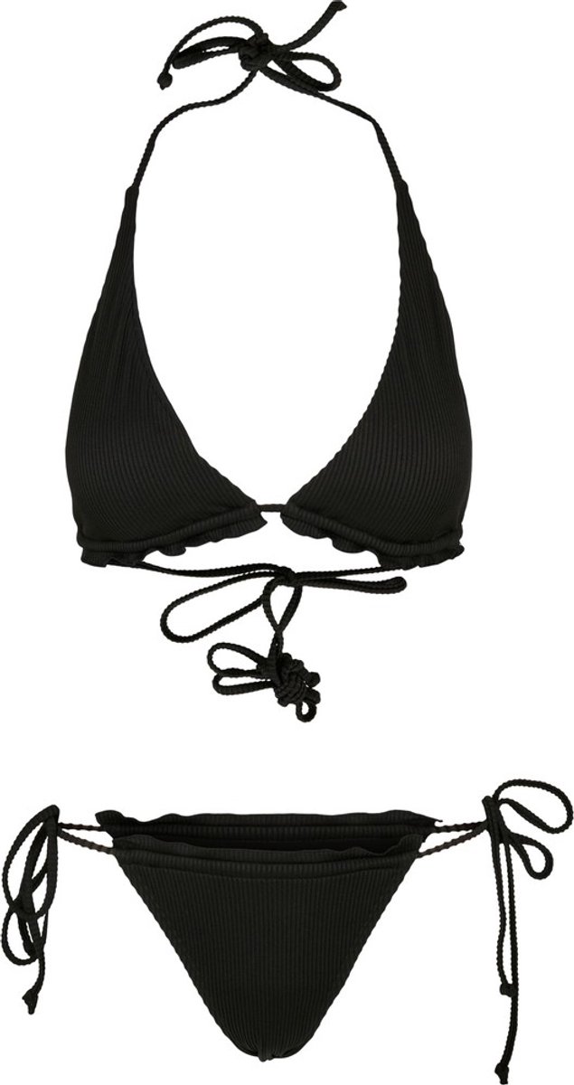 Urban Classics Rib Babylock Triangle Bikini set M Zwart