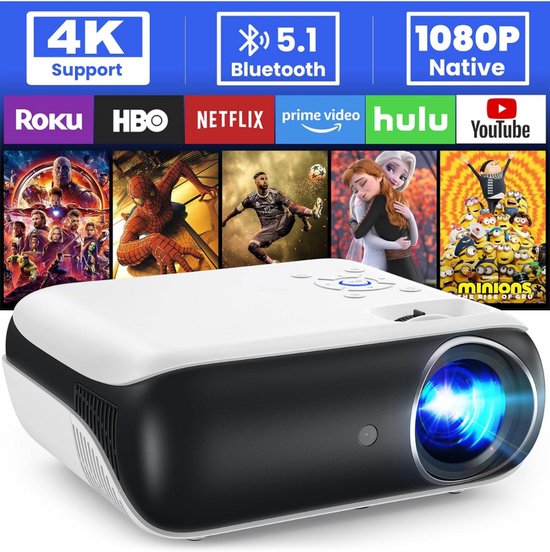 SCH® Mini beamers - Projector - Mini beamer - Wit - 24cm x 10cm x 21cm