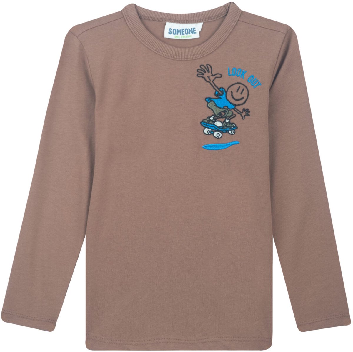 Someone - Jongens trui - Maat 128 - Jongens - Light brown -