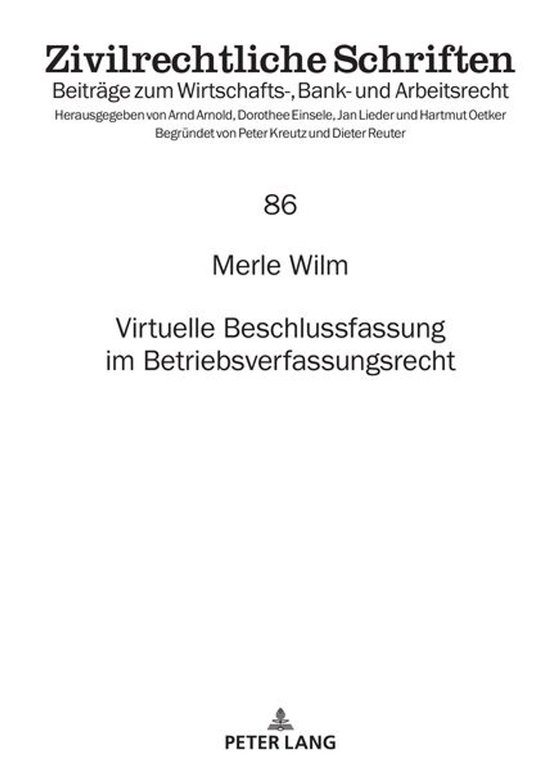 Zivilrechtliche Schriften 86 - Virtuelle Beschlussfassung im ... - cover