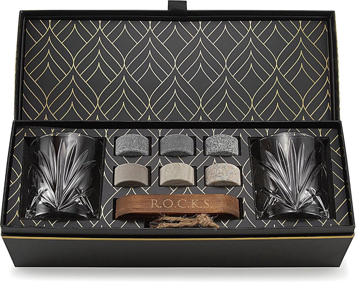 Cadeauset met Whisky Koelstenen - Perfect voor Proeverijen - Set van 6 - Graniet