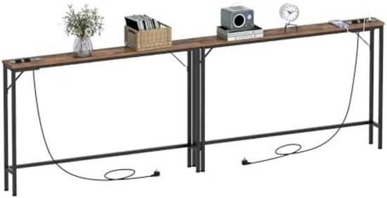 Consoletafel, houten banktafel foyertafel, industriële gangtafel voor entree, bijzettafel voor woonkamer, voor hal, foyer, gang, woonkamer, Eenvoudige Montage(100cm/39.4in