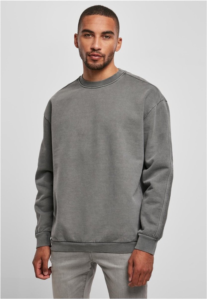 Urban Classics Heavy Terry Garment Dye Crewneck sweater/trui XL Grijs