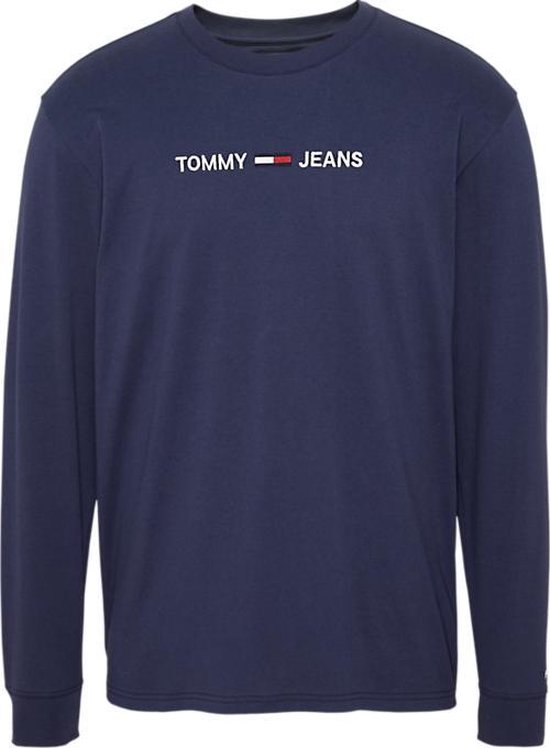 Tommy Hilfiger Longsleeve T-shirt Logo Navy (DM0DM07190 - CBK) | bol.com