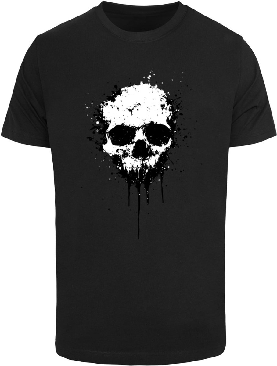 Mister Tee Artsy Skull Paint Heren Tshirt XS Zwart