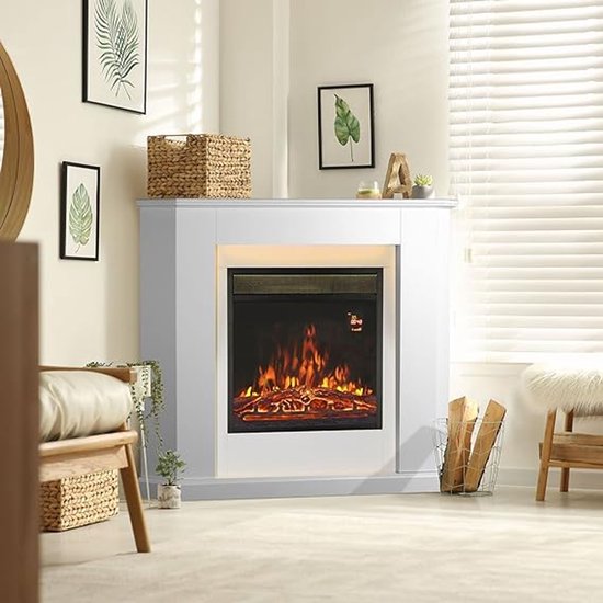 LasPilas Elektrische Haard met Ombouw 2000W 86cm Wit