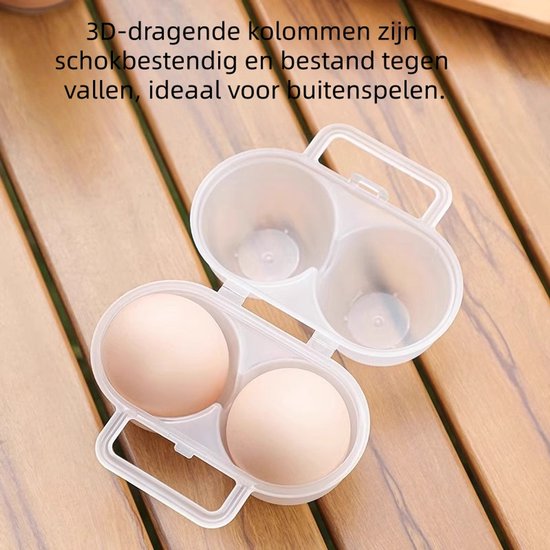 4-delige draagbare eierdoos voor buiten - Valbestendig, schokbestendig en breukvast - Geschikt voor kamperen, wandelen en picknicken in de buitenlucht Schokbestendige compacte beugelcontainer - Transparant van Merkloos — afbeelding 5