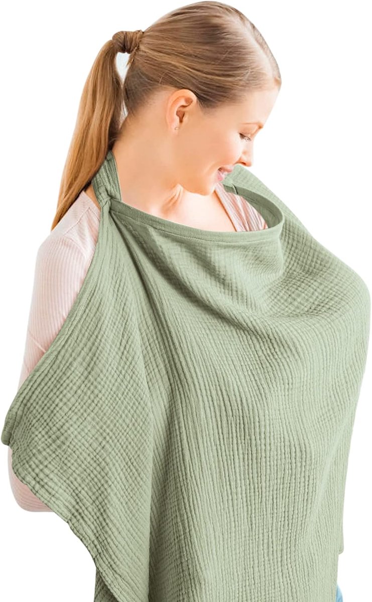 Joya Kids® Verstelbare Borstvoedingsdoek | Voedingsdoek | Uitwasbaar | Borstvoeding | Doek | Babydoek | Mousseline | Ademend | Mint Groen