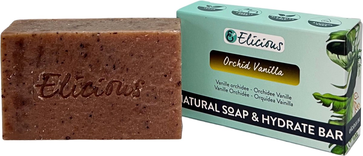 Elicious® - Natuurlijke Zeep - Vanille - Havermout - Handgemaakte Zeep - Biologisch Afbreekbaar - Handzeep - Douchezeep - Halal - Plasticvrij - Alcoholvrij - Vegan - Dierproefvrij - 100gr