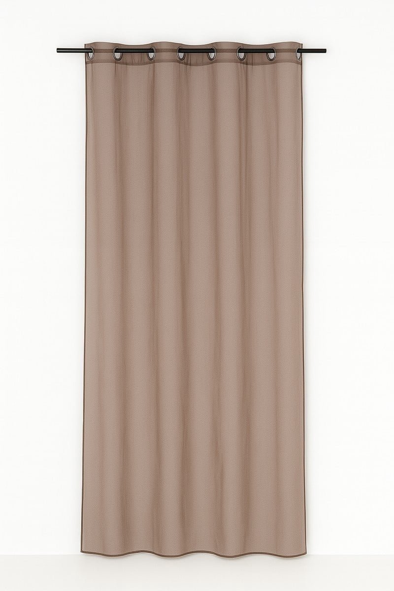 Monna voorhang gordijn taupe 8 Rings 135 x 260 cm