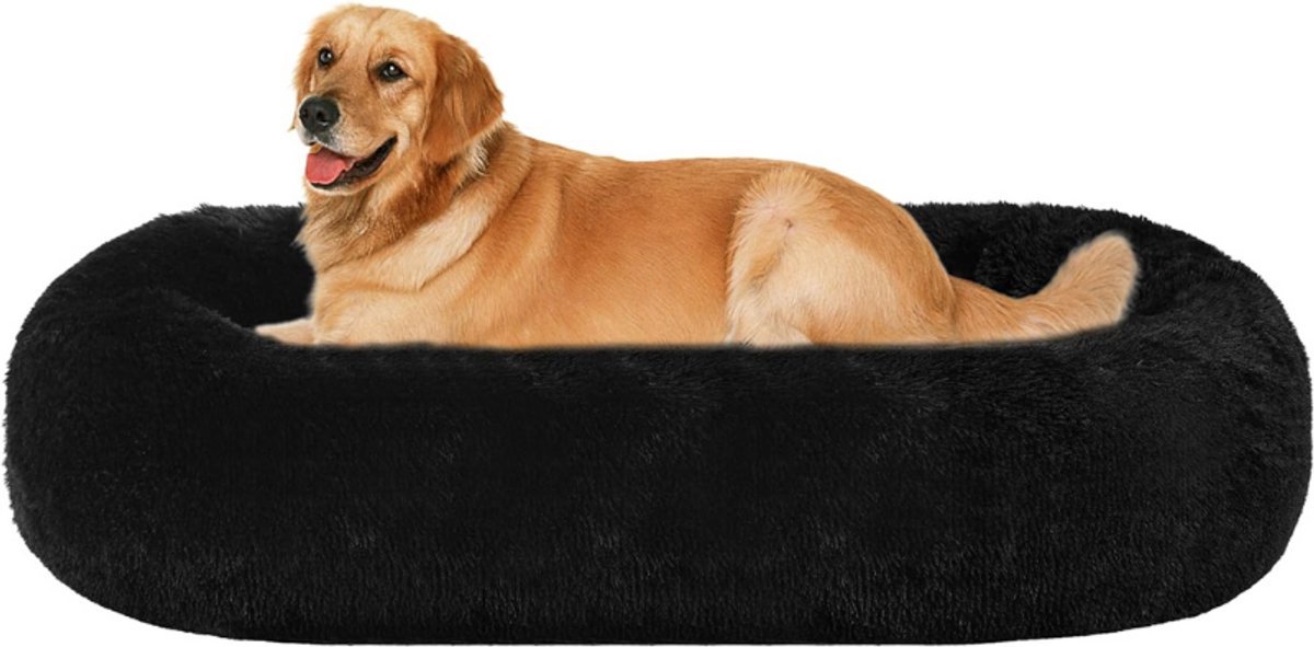 Thuys – Orthopedische Hondenmand – Rond Donut Kussen – 100cm – Wasbaar – Zwart