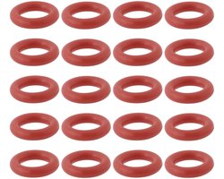100 stuks Silicone O-Ring 70A Durometer Stuk Seal Ring Silicone Seal Rings Gasket Compatibel met EATC Temperatuurcontroller 7x4x1.5mm Rood