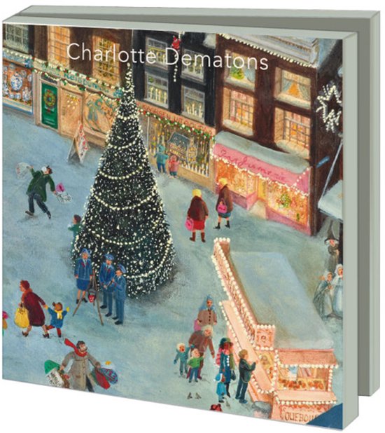 Kerstkaarten 10x - Kaartenmapje met env, langwerpig: Kerstboom, Charlotte Dematons - 2x5 motieven - Gratis Verzonden