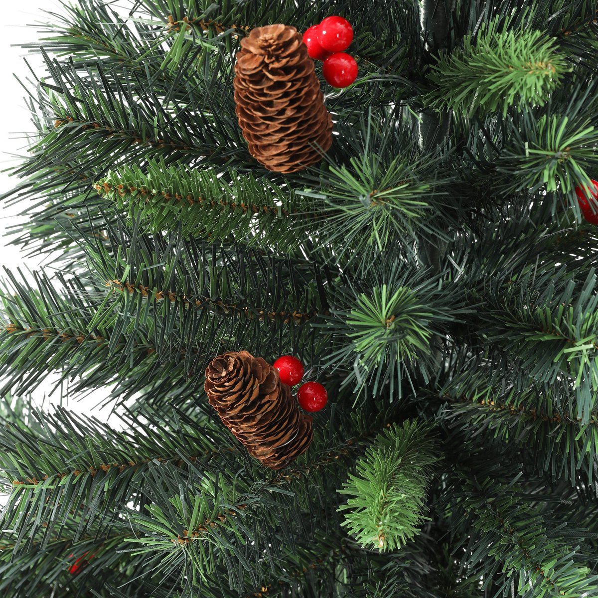 SVITA kunstkerstboom 180cm - met dennenappels en bessen 661 takpunten inclusief metalen standaard kunstkerstboom (Luvi naalden | 180cm) – foto 2