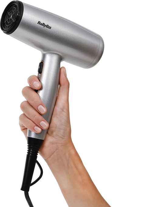 BaByliss Cosmos Föhn D580DE - Krachtige Haardroger met Diffuser - Lichtgewicht - Ionische functie voor minder pluizig haar - 3 temperaturen plus Cool Shot - Compleet met Blaasmond