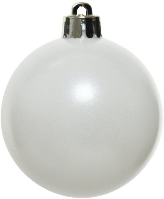 32x pcs boules de Noël en plastique mélange de rouge, blanc et bleu 4 cm - Décorations de Noël