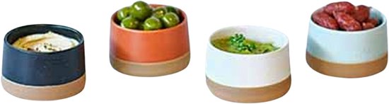 COSY & TRENDY - Bols DELA - 4pcs. - 9,5 x 5,5 cm - Wit/ Blauw/ Oranje/ Zwart