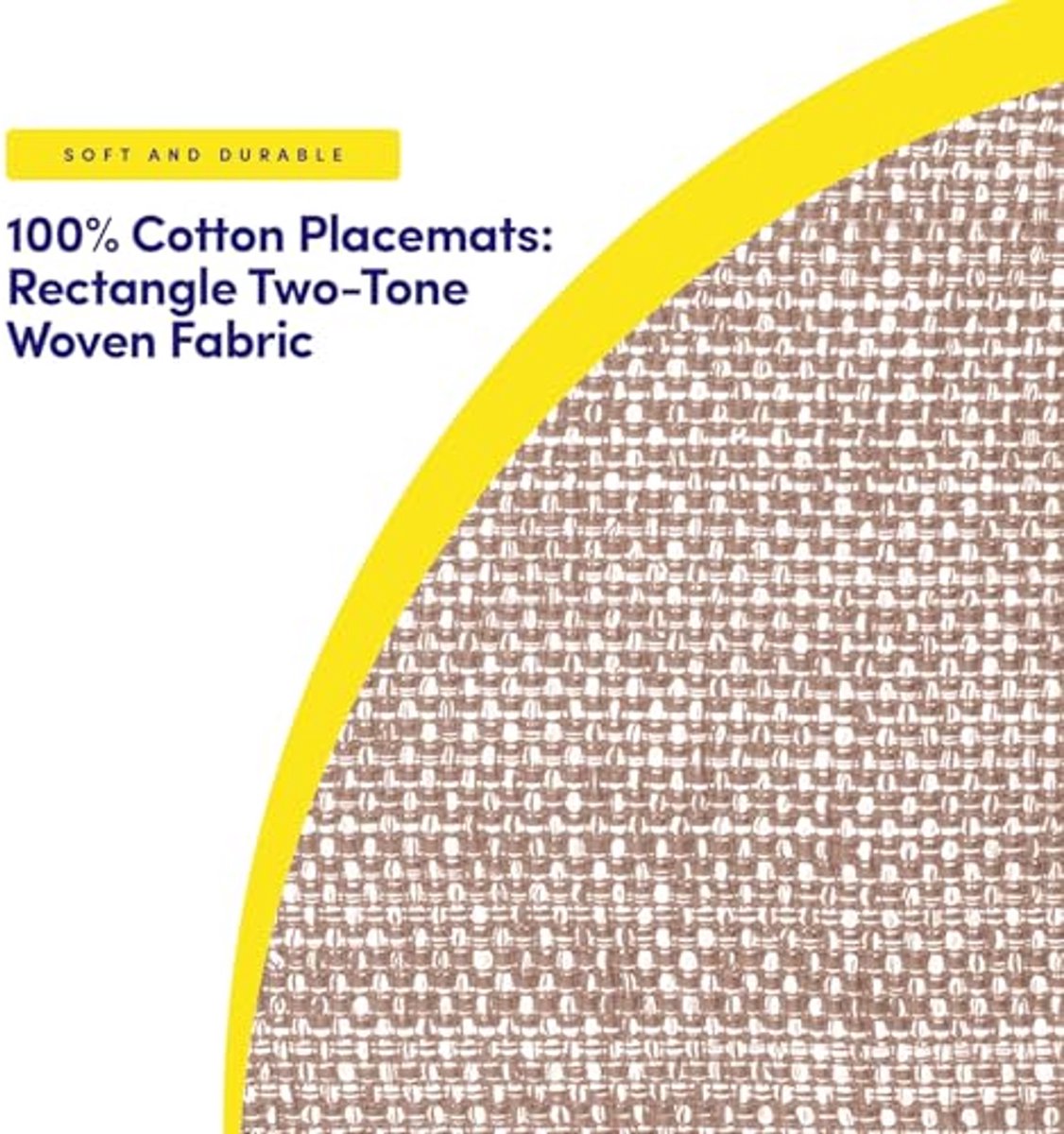 Twee Kleur 100% Katoenen Gewoven Tafelonderzetters (6 Stuks) 13" x 19"