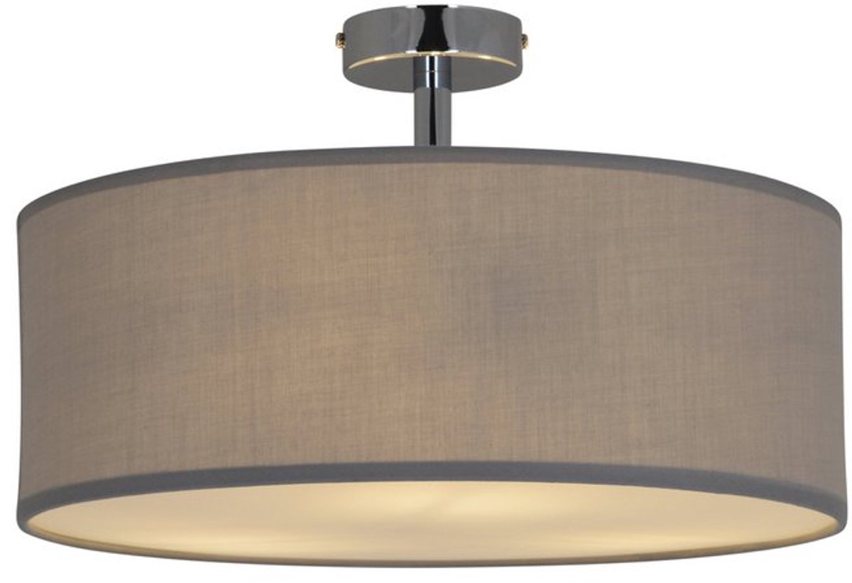 Hanglamp Plafondlamp "New York" diameter 40cm Grijs Chroom Katoen