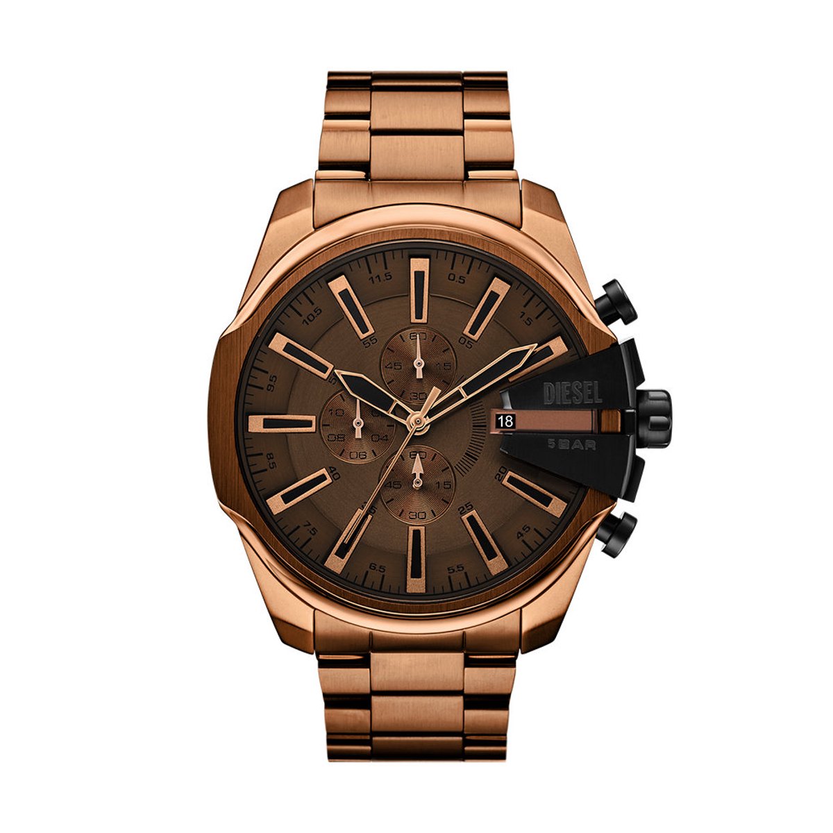 Diesel MEGA CHIEF SLIM Heren Horloge 48 mm - Bruin