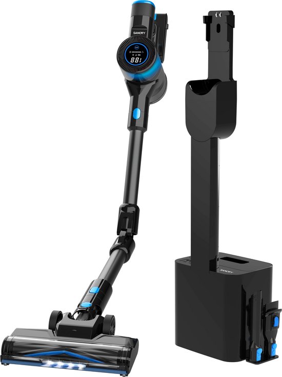 Sanovy AutoDock X28 Steelstofzuiger met Leegstation - Draadloos - Op Accu - 350W - 28Kpa - Met Opzetstukken - Draadloze Stofzuiger Zonder Zak
