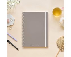 Planjeweek.nl | Prikkelarme A4 weekplanner Taupe planboek / prikkelplanner / werkplanner met ringband - jouw rustige weekoverzicht + maandoverzicht | Planner ideaal bij ADHD en burn-out | Plan jouw tijd & energie per kwartier!