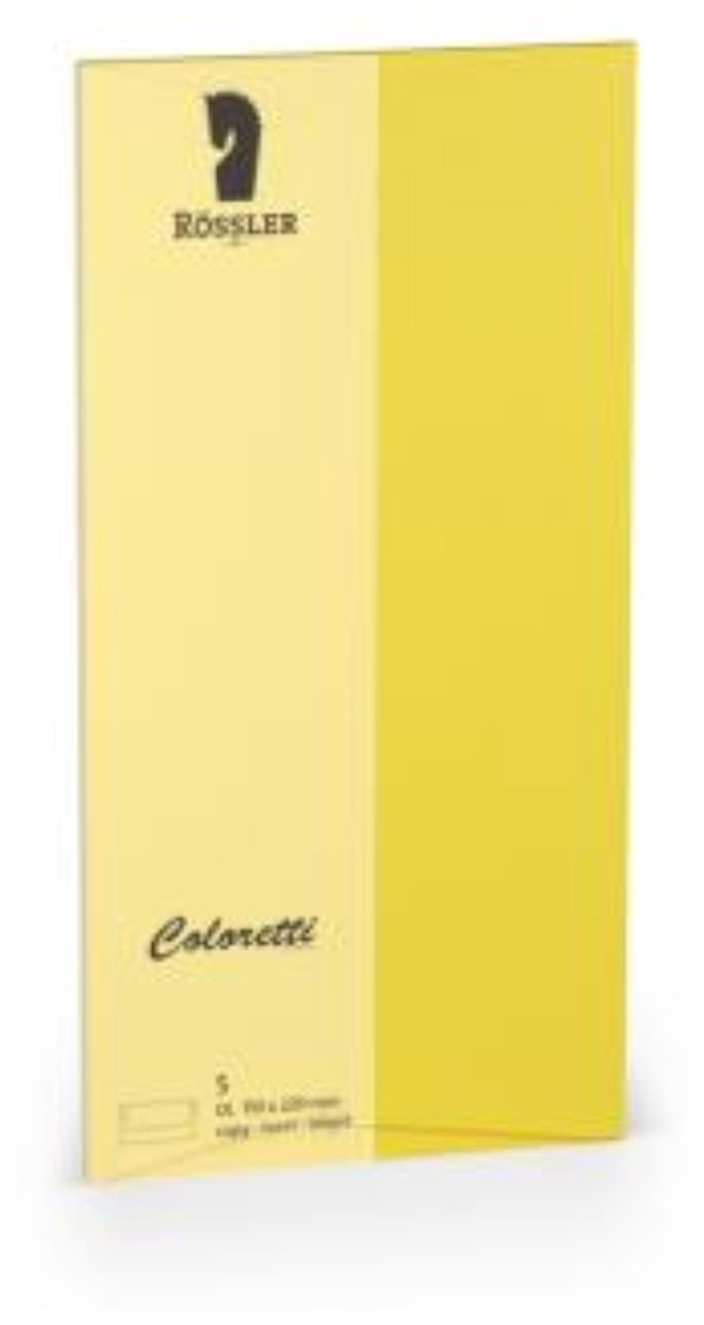 Envelop - Geel - Coloretti - 110x220mm - 5 stuks - Din Lang - Enveloppe - Goldgelb - Goudgeel -EA 5/6
