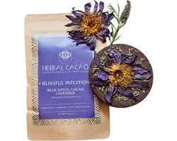 Blauwe Lotus, Ceremoniële CACAO & Lavendel - Blissful Intuition 500g - Mystiek, Kalmerend, Intuïtief, Avond Ritueel - Biologisch, Criollo, Heirloom Cacao, Q’eqchi Maya, Belize - Herbal Cacao