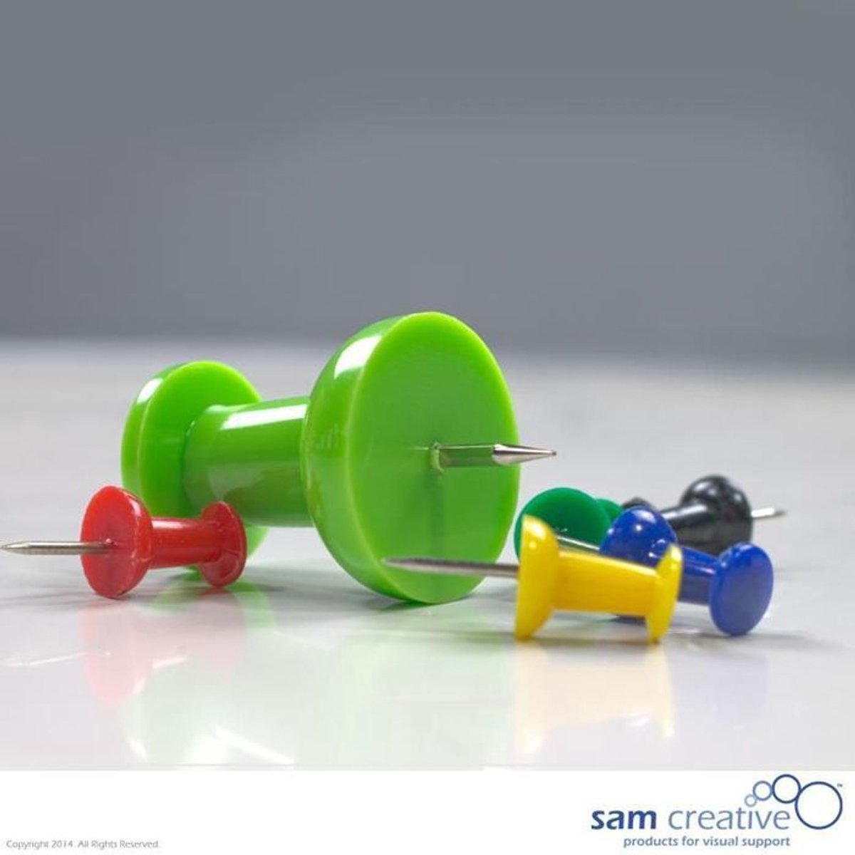 Sam Creative - Prikbord kurk - Punaise - Jumbo - Groen - 8 stuks