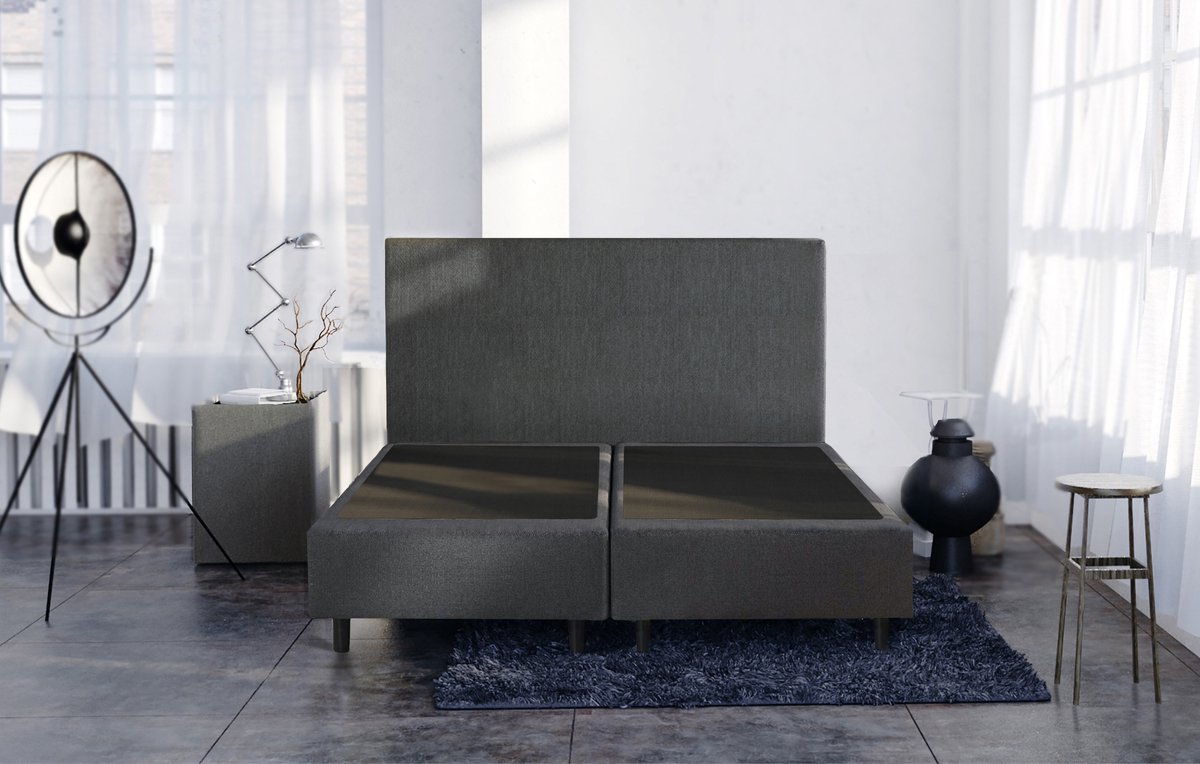 Studio - Boxspring - Pieter met geïntegreerde topper - 200x200 cm - Antraciet