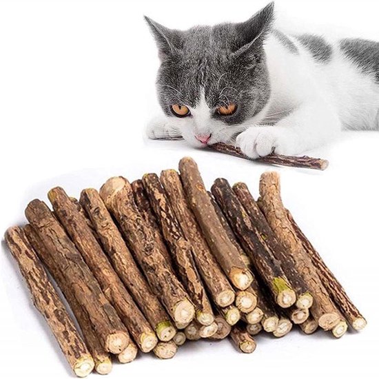 Kattenkruidspeelgoed, kattenkruidsticks voor katten, matatabi sticks, kauwhout, kattenkruid, tandreiniging, tandheelkundig kattenspeelgoed (5 stuks