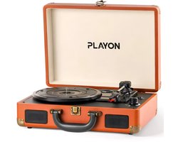 Playon Platenspeler - Platenspeler bluetooth - Platenspeler retro - Ingebouwde Speakers - Retro - Bruin