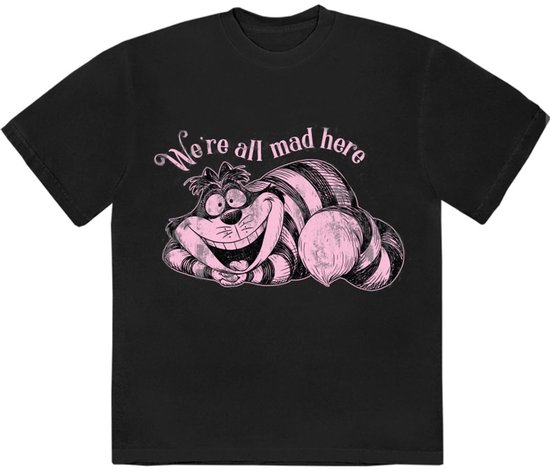 Disney - Alice In Wonderland We're All Mad Here Heren Tshirt - XL - Zwart