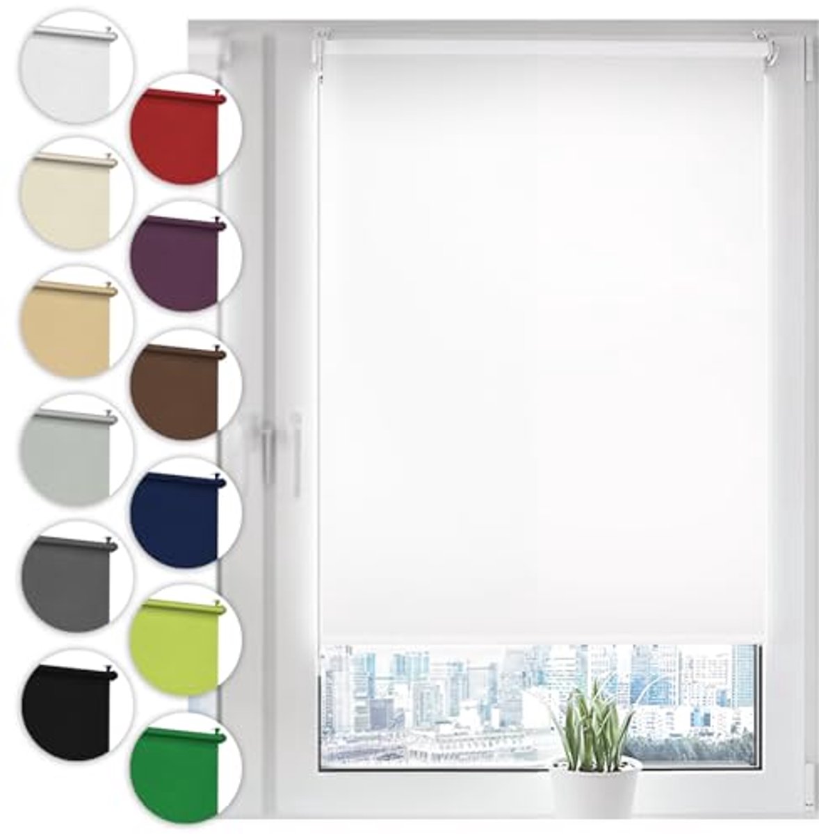 Verduisterend Rolgordijn Klemmfix 120cm x 210cm zonder boren
