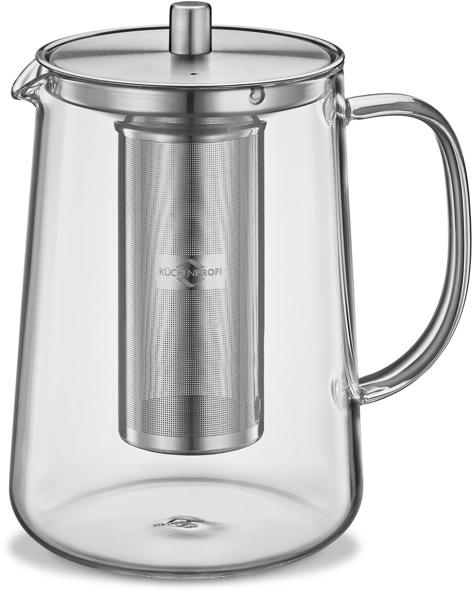 Küchenprofi Assam - Theepot met RVS filter - 1,2 liter - 6 kopjes - Borosilicaatglas