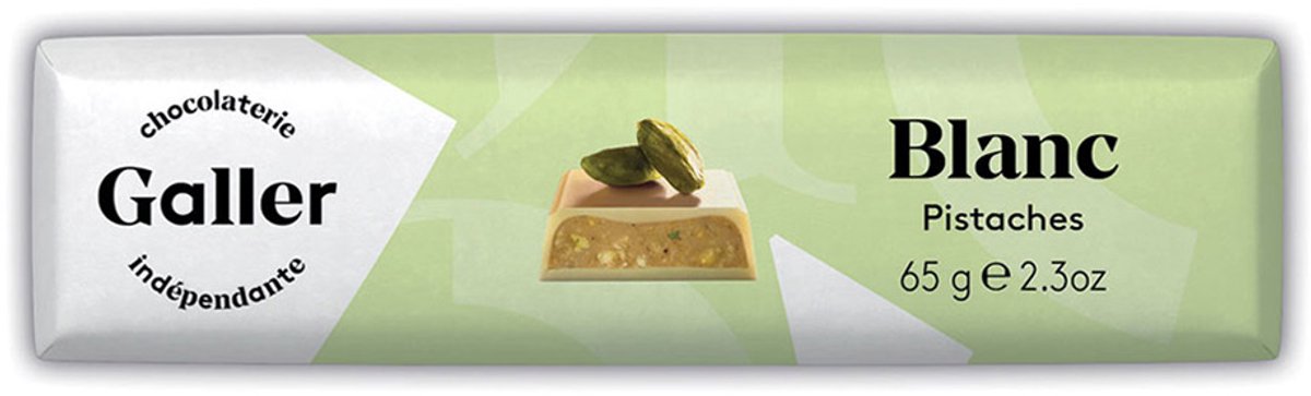 Chocoladereep Galler White Pistachios, 65 g