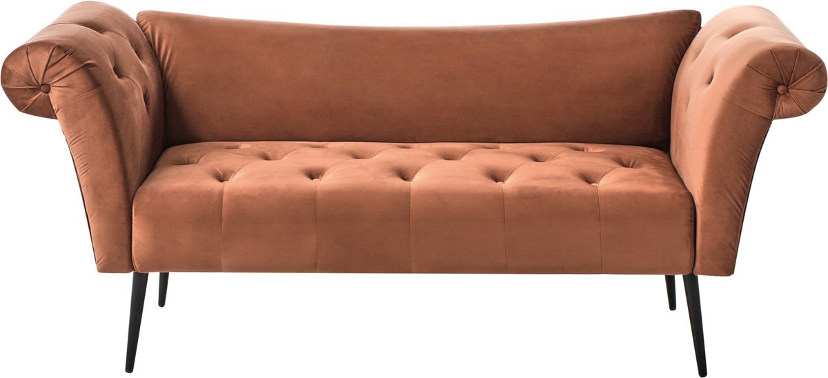 Beliani NANTILLY - Chaise longue - Goudbruin - Fluweel