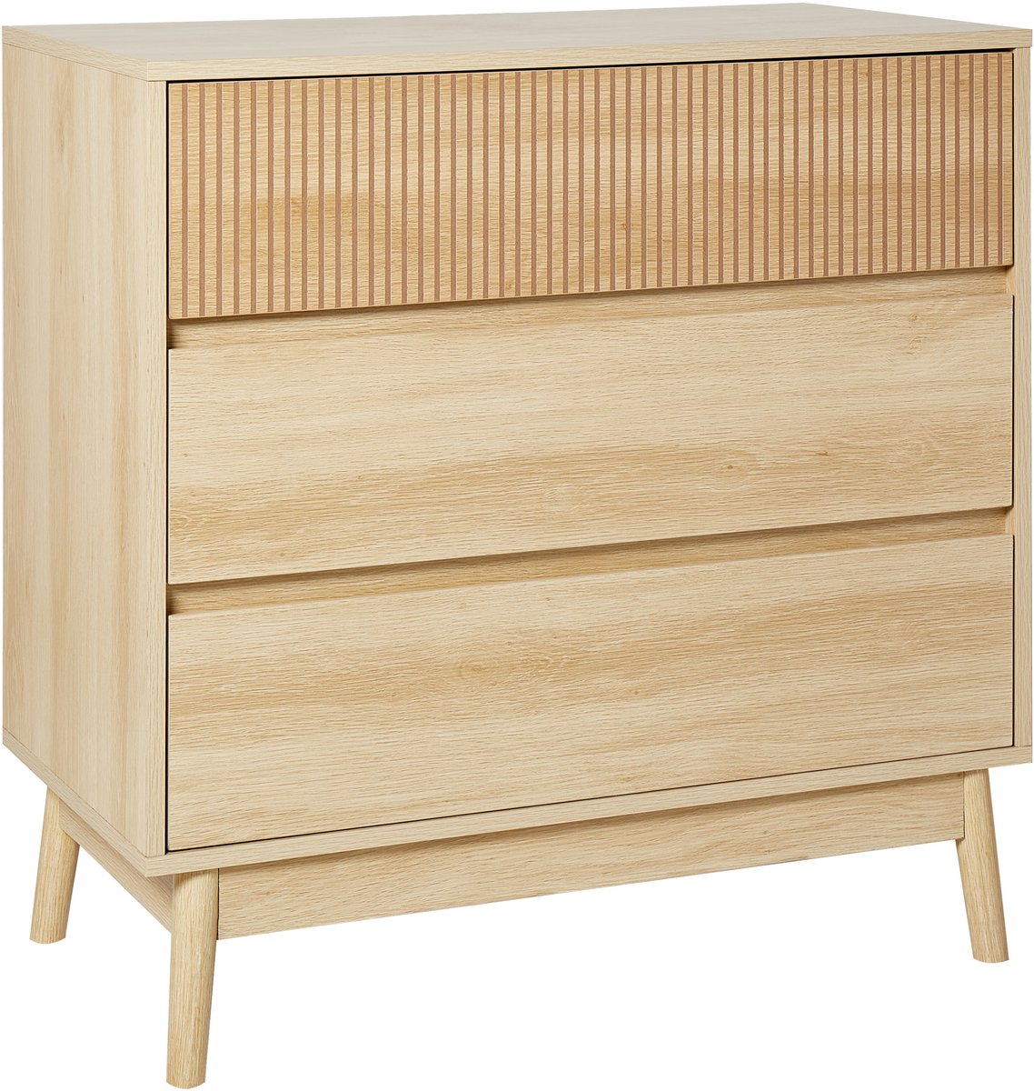Beliani WALES - Ladekast 3 lades - Lichte houtkleur - MDF Bruin