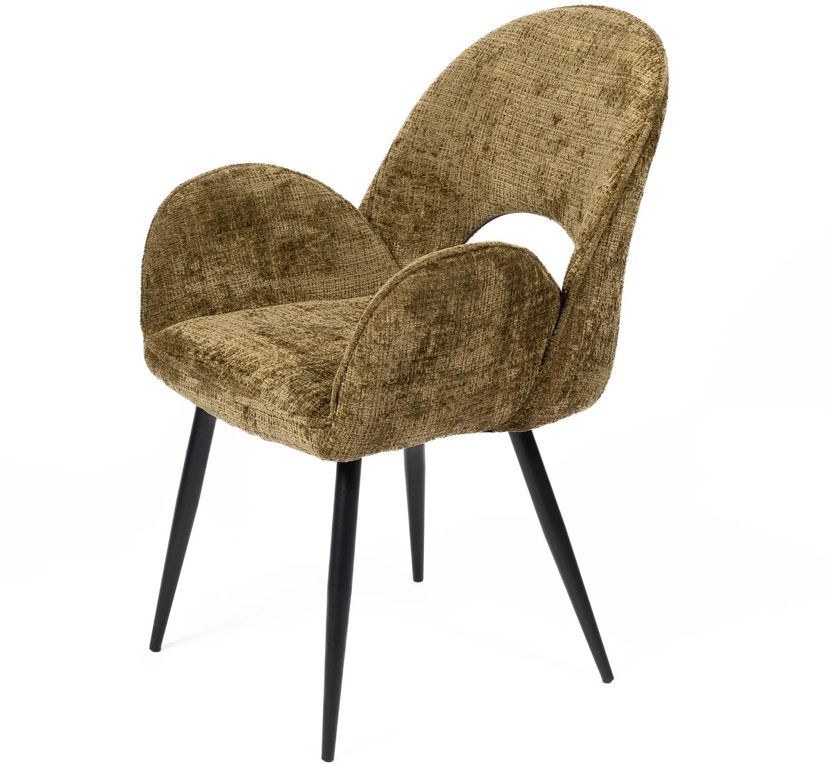 DepotHome - Dante geel - Set van 2 stoelen - Zwarte metalen onderstel