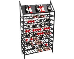 MetaloPro Wijnrek Napa – Zwart Metalen Flessenrek Voor 130 Wijnflessen, Robuust Design, Ideaal Voor Keuken, Kelder Of Bar – 170x100x30cm
